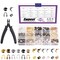 1501 Pieces 6 Colors 4 Styles Brass Tube Crimp Beads with Bead Crimping Pliers Kit, Including Brass Tube Crimp Beads & Crimp Beads Knot Covers & Wire Guardians & Iron Bead Tips Knot Covers